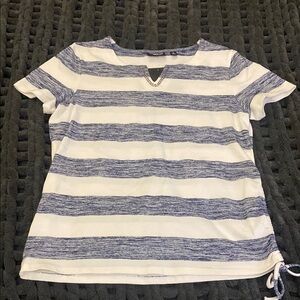 Onque Casuals Navy and White Striped Tee